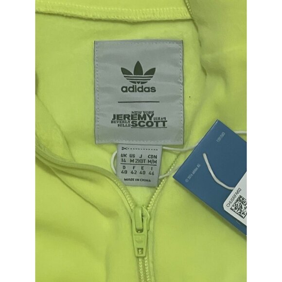 adidas x Jeremy Scott Originals Track Top Neom Yellow Size Medium H50968 - Picture 9 of 9